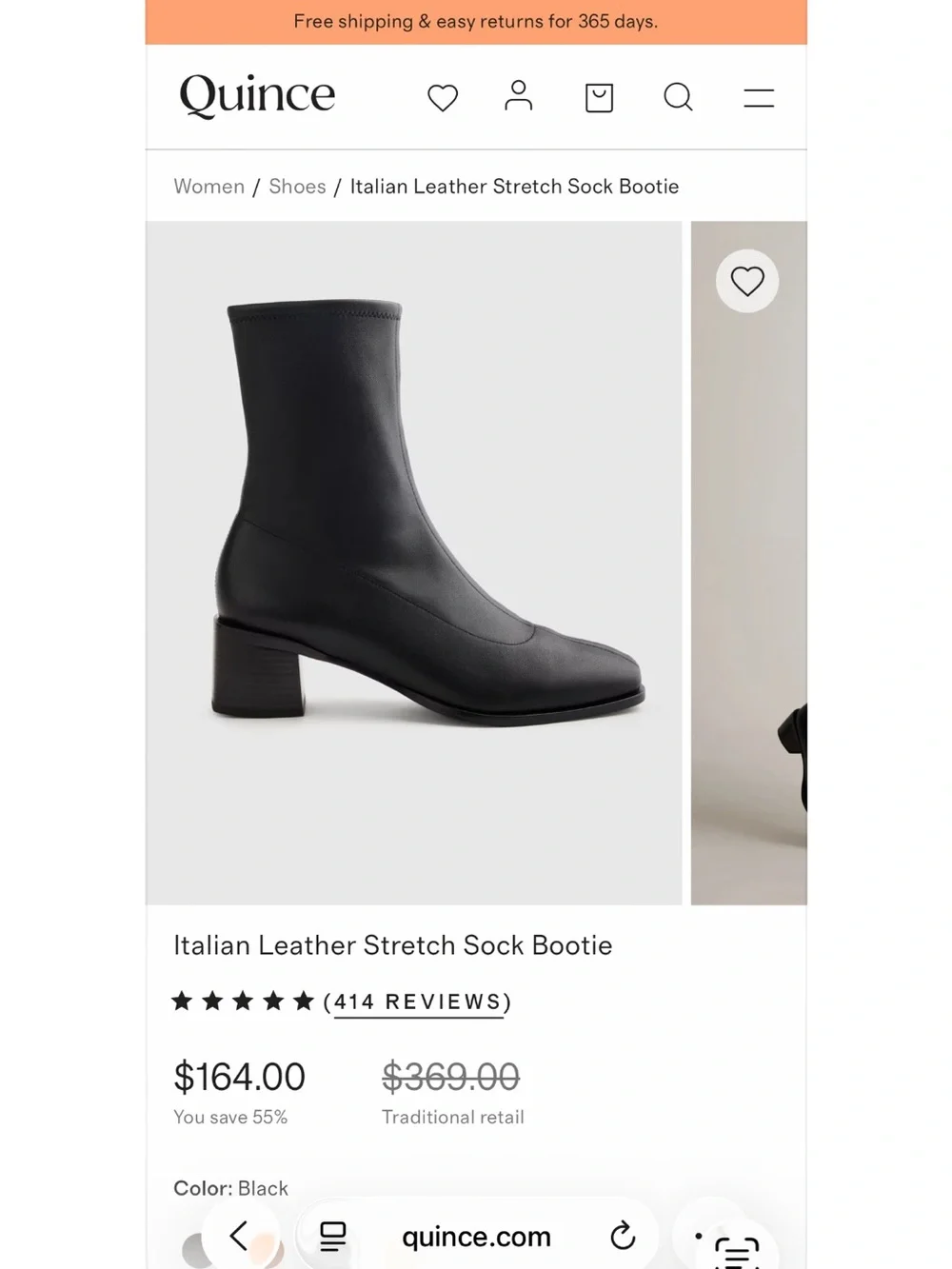 Quince Black Stretch Sock Ankle Booties